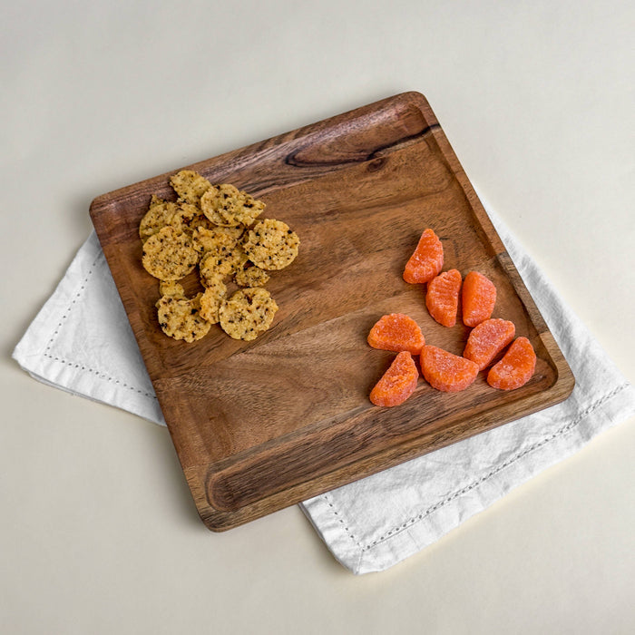 Large Natural Wood Square Tray