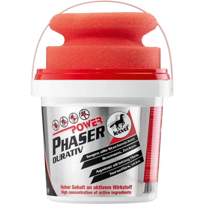 Leovet Power Phaser Durativ fly repellent gel for horses, 500ml tub supplied with a sponge applicator