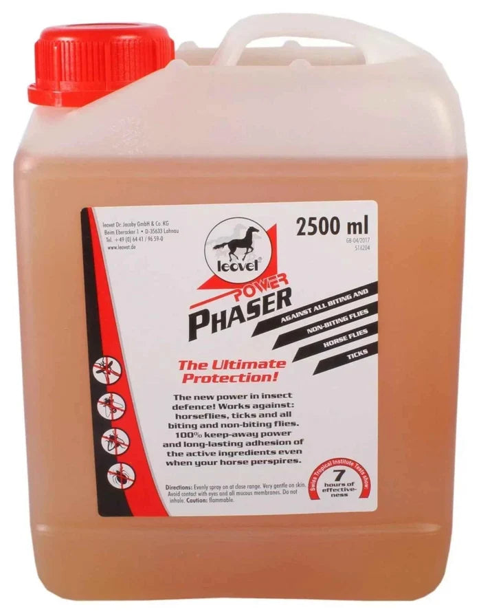 Leovet Power Phaser fly repellent 2.5 litre refill canister with a carrying handle and screw cap