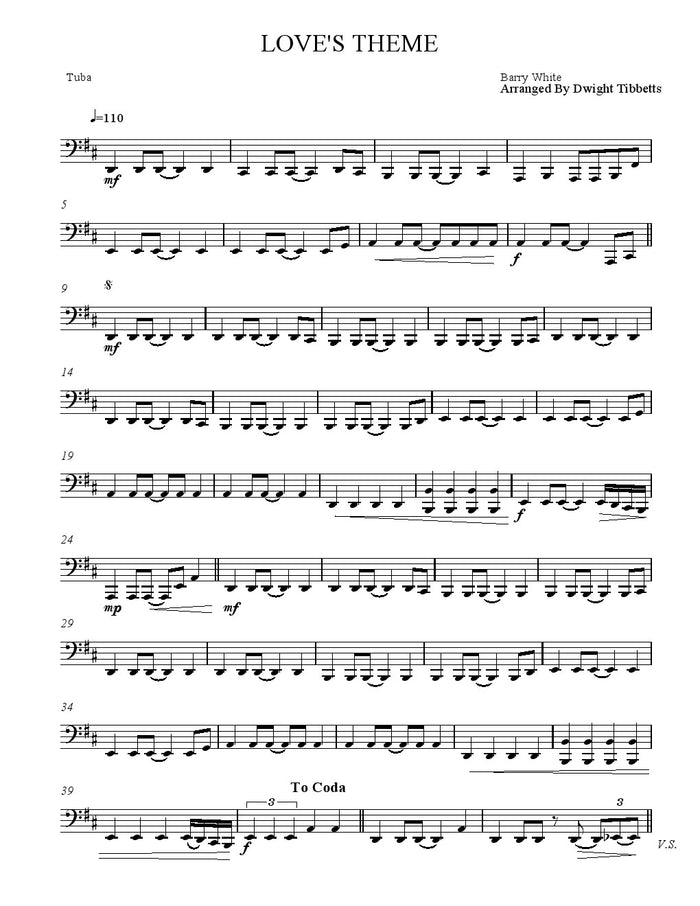 Loves Theme - Brass Quintet
