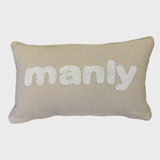 Manly Beaded Cushion - Cover Only