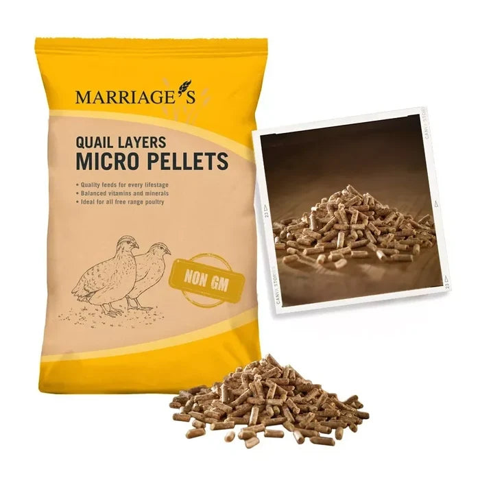 Marriage's Quail Layers Micro Pellets 20kg bag of 2mm layers feed for quail