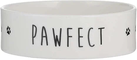 Mason Cash Pawfect plain stoneware dog bowl, 15cm across and 5cm deep