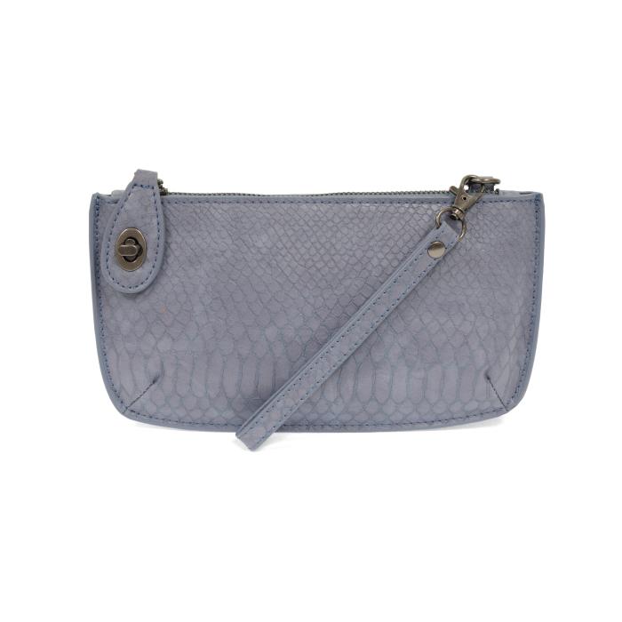 Mini Crossbody Wristlet Clutch Chambray Python