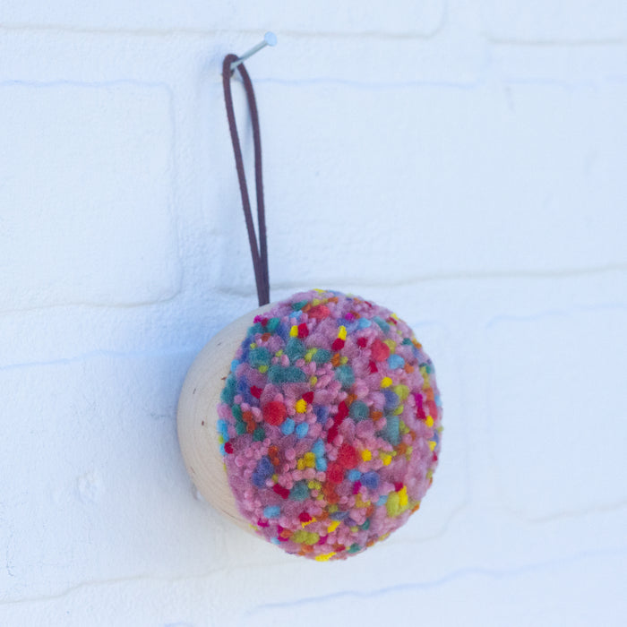 Mini Puff Ornament | Pink Confetti