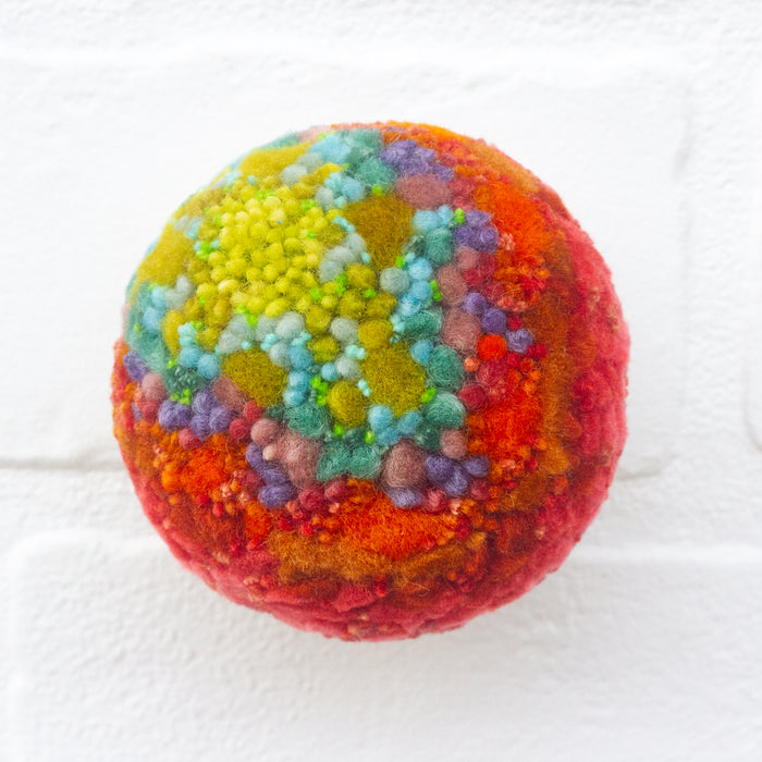 Mini Puff Sculpture | Green + Orange (2)