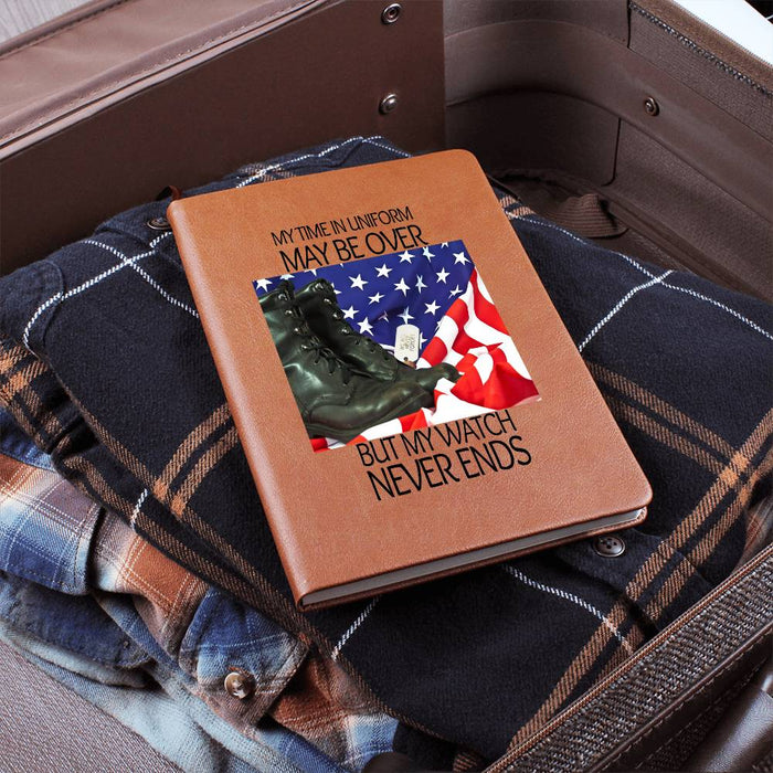 My Watch Never Ends-Never Forget-Dog Tag Boots-Graphic Leather Journal
