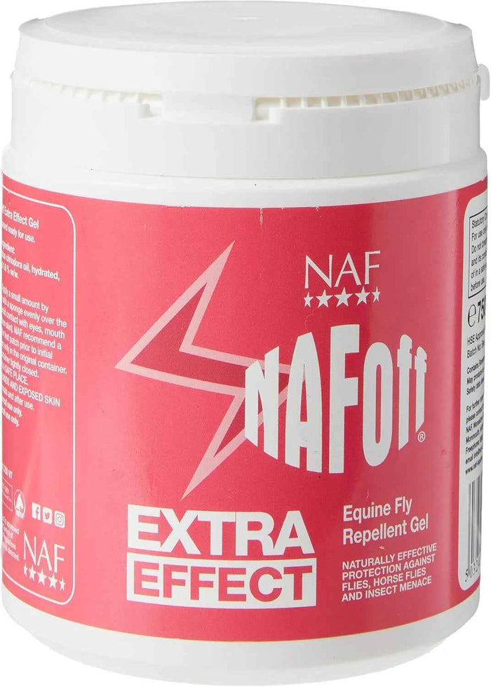 NAF Off Extra Effect Gel tub, 750ml hand-applied insect repellent gel for horses