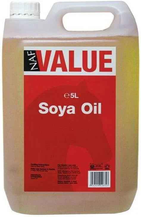 NAF Soya Oil 5 litre container, vegetable oil feed supplement for horses
