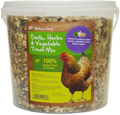 Nature's Grub Garlic, Herb and Vegetable Treat Mix in its 1.2kg reusable bucket