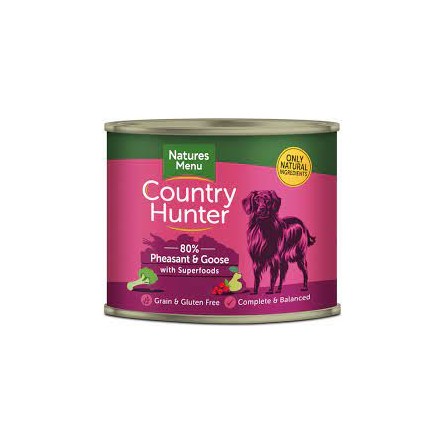 Natures Menu Country Hunter pheasant and goose with superfoods grain-free dog food in a 600g can