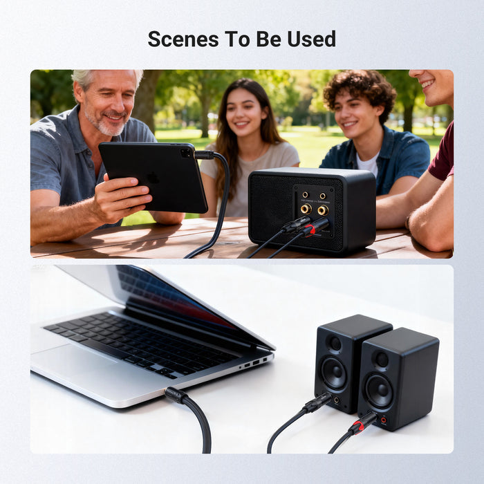 The 1/8 to dual 1/4 adapter offers reliable connections across your smartphone, tablet, laptop, computer, and more equipment.