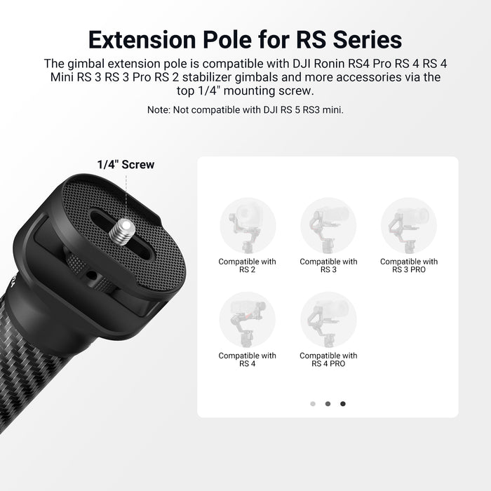 NEEWER GA024 Carbon Fiber Extension Pole for Ronin Series