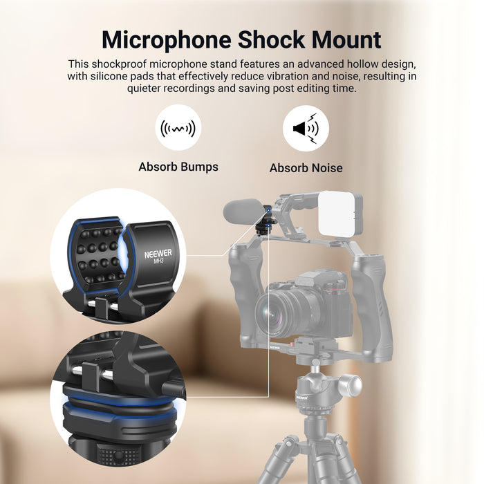 NEEWER MH3 Microphone Holder features an advanced hollow design.