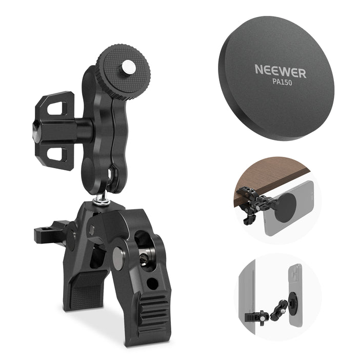 NEEWER PA150 Magnetic Phone Mount with Super Clamp