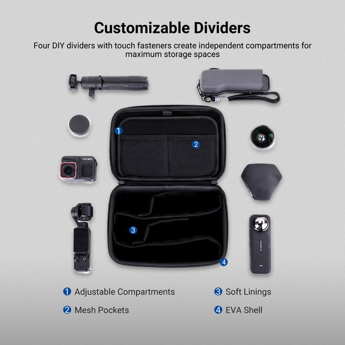 Four DIY dividers with touch fasteners create independent compartments for maximum storage spaces