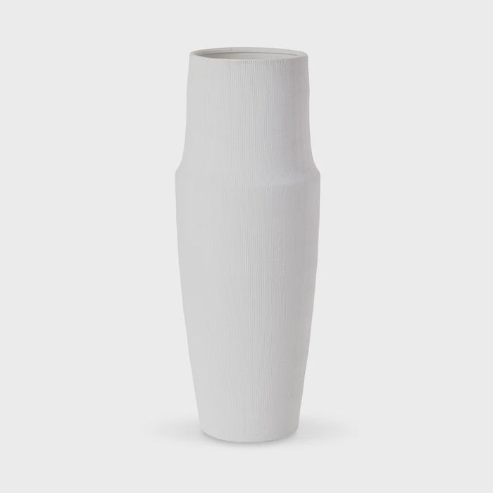 Nelson White Textured Vase Large