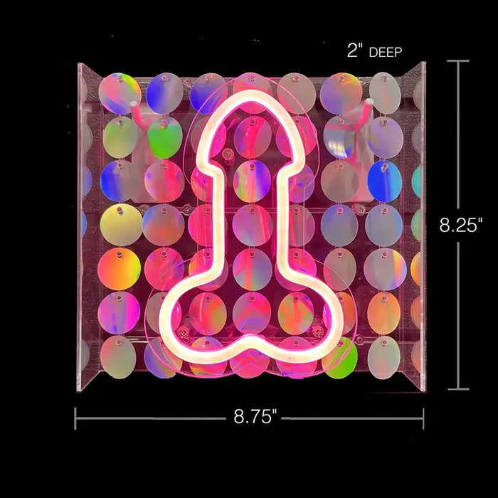 Candyprints® Glitterati Penis Party LED Neon Pink Sign - Lighting