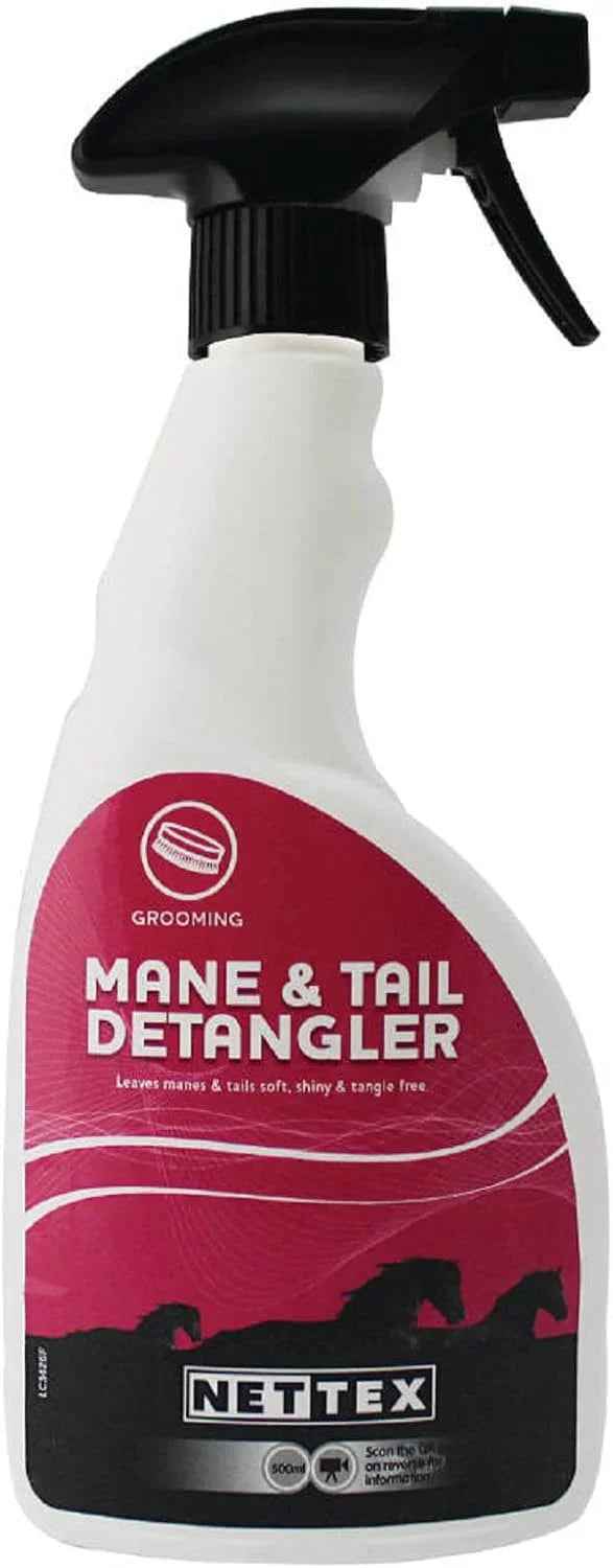 Nettex mane and tail detangler for horses, 500ml spray bottle
