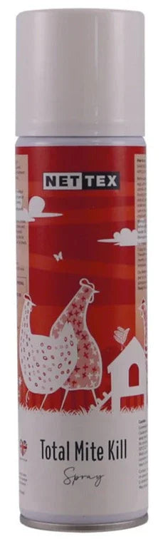 Nettex Total Mite Kill aerosol spray, 500ml can for poultry housing