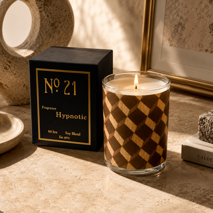 No. 21 Hypnotic Wood Wrapped Candle