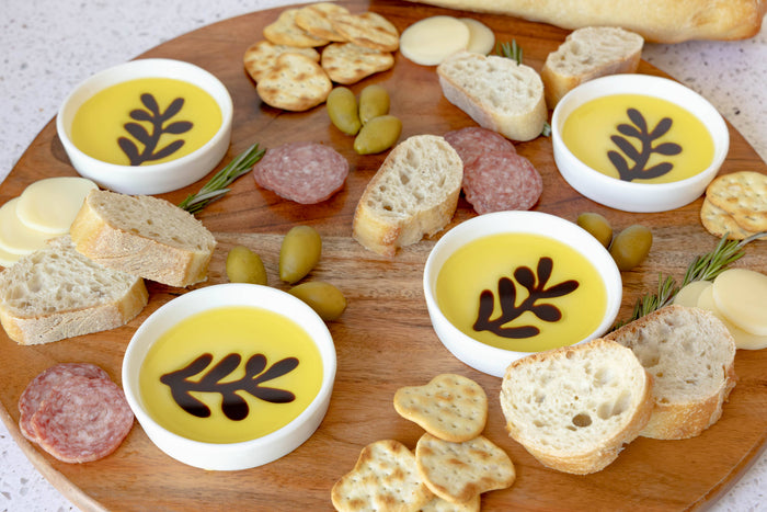Olive Oil and Balsamic Vinegar Set/4 Dipping Plates