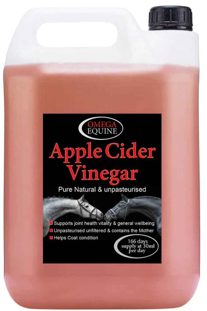 Omega Equine Apple Cider Vinegar 5 litre container with carry handle
