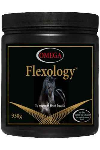 Omega Equine Flexology 930g pot, complete joint supplement powder for horses
