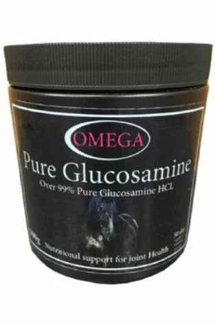 Omega Equine Pure Glucosamine 500g tub, pure glucosamine powder joint supplement for horses