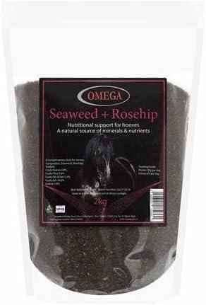 Omega Equine seaweed and rosehips 2kg tub, natural coat and hoof supplement for horses and ponies