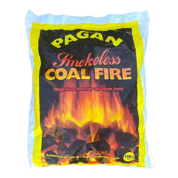 Pagan smokeless coal, 10kg bag of manufactured briquettes approved for smoke control areas