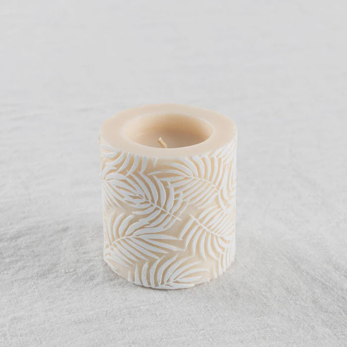 Palm Candle Ivory/Whi 3in