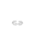 Pave Link Adjustable Ring: Silver