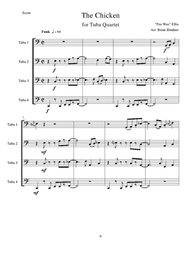 Pee Wee Ellis - The Chicken - Tuba Quartet