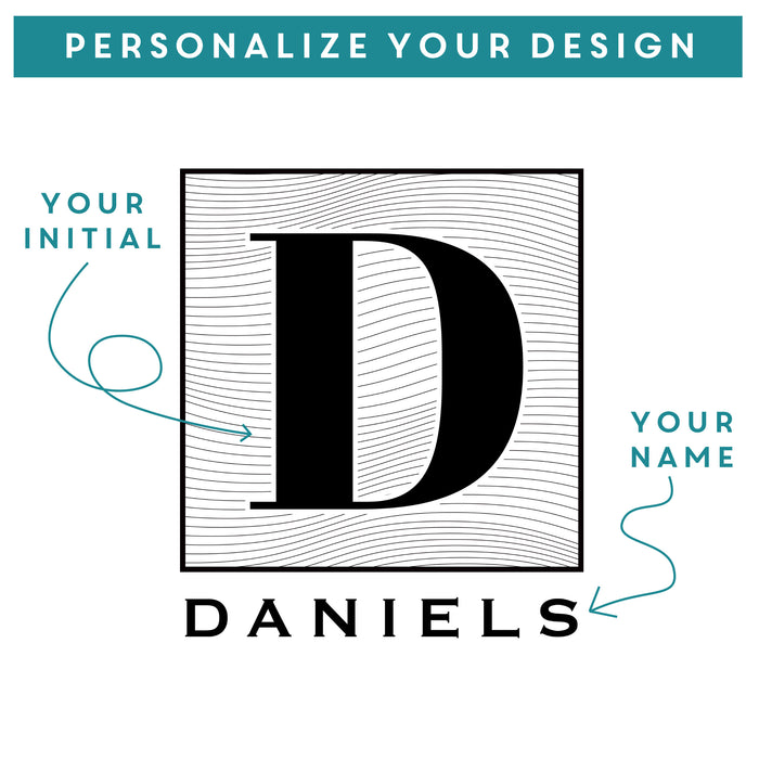 Personalized Initial Whiskey Glass, Design: K5