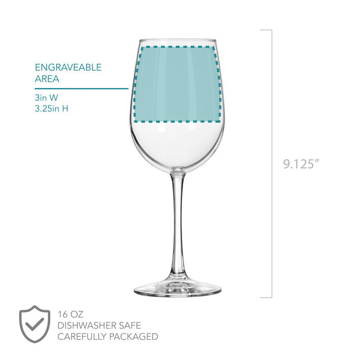 Personalized Initial Wine Glass, Design: K5