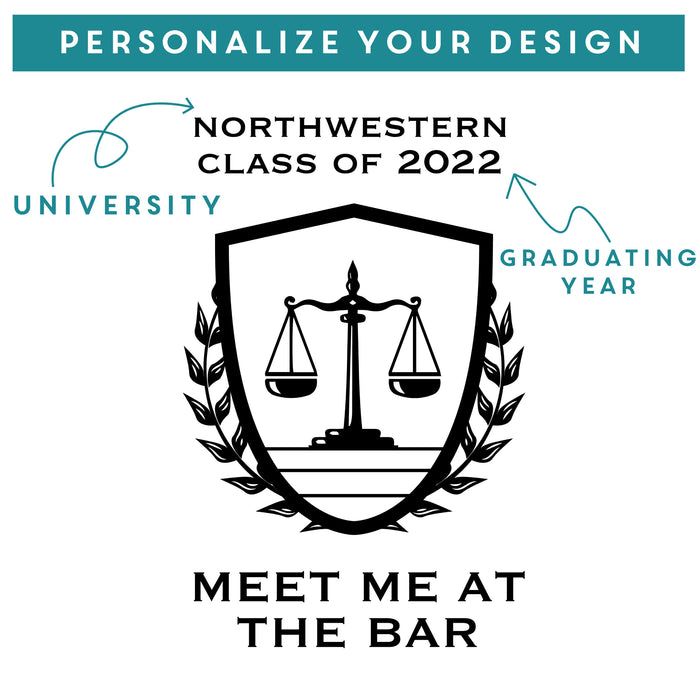 Personalized Law School Wine Glass, Design: LAW1