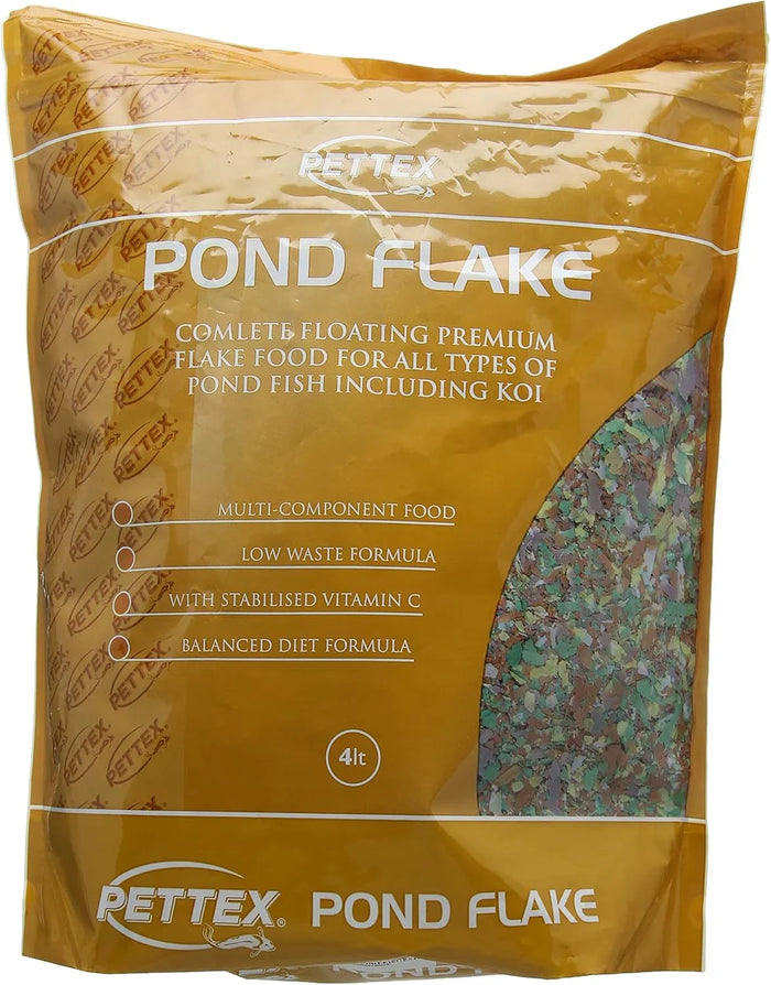 Pettex Hi-Pro pond flake fish food, 4 litre tub