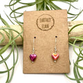 Pink Hematite Heart Earrings