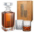 Police American Flag Whiskey Set