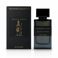 Black Moon Eau de Parfum bottle and packaging by The Potion Collection on a white background