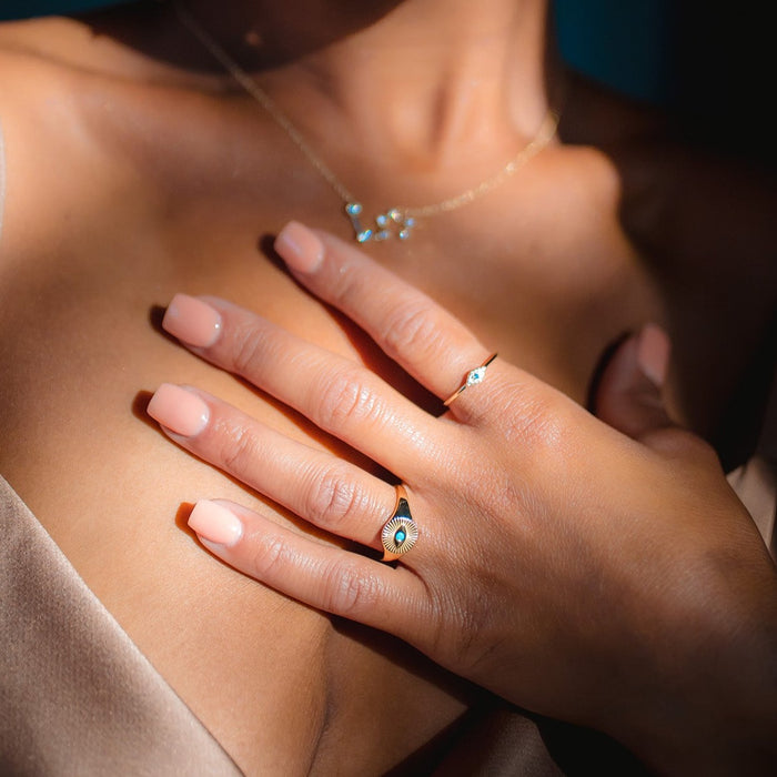 Protection Eye Blue Stone Ring