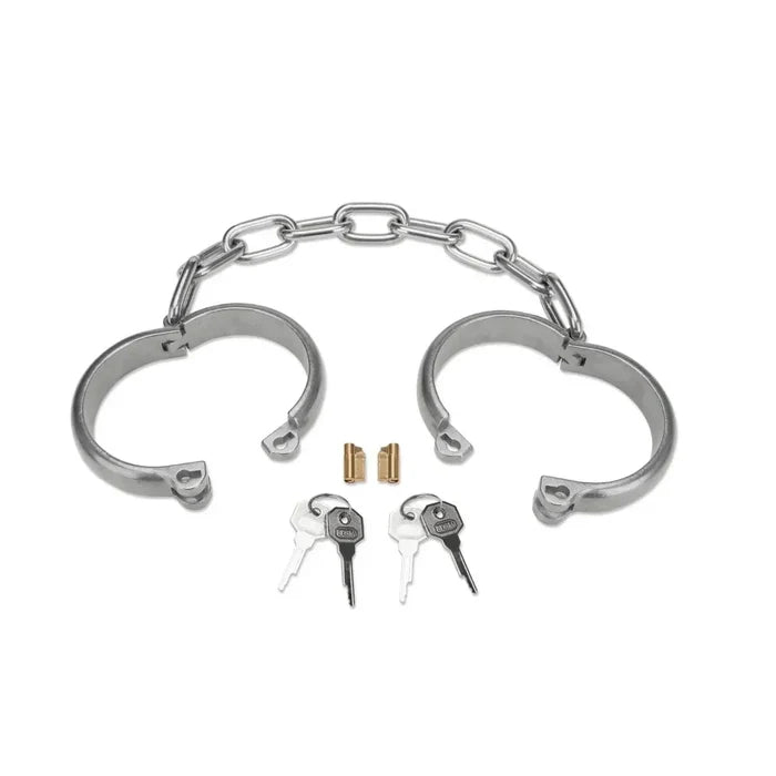 Prowler Red Heavy Duty Stainless Steel Handcuffs Silver