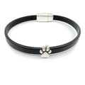 Puppy Paw Leather Bracelet Black / Medium