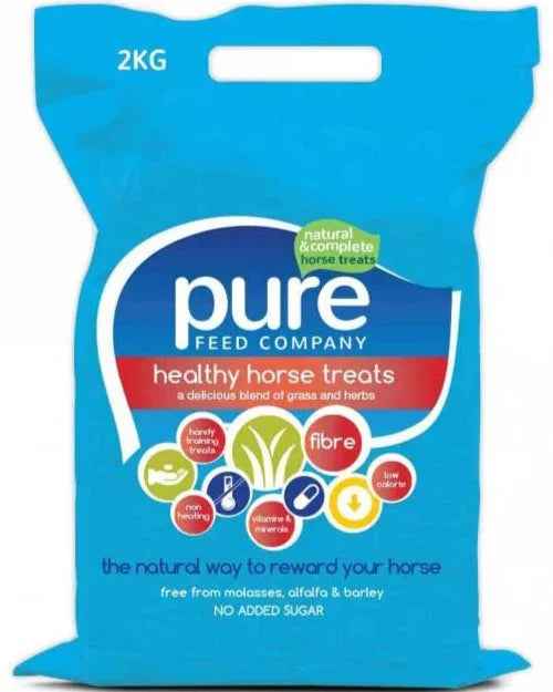 2kg bag of Pure Treats, the Pure Feed Company's low-starch horse treats made with herbs and grass pellets