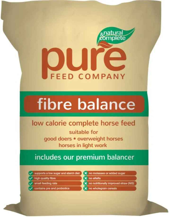 15kg bag of Pure Fibre Balance, grass chaff and balancer combined, from the Pure Feed Company