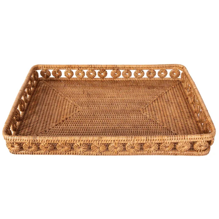 Rattan Woven Inna Large Rectangular Tray