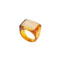 Rectangle Ring | Tortoise Shell Resin, Moonstone