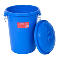 Red Gorilla Gorilla Bin 50 litre in blue with the clip-lock lid fitted