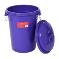 Red Gorilla Gorilla Bin 50 litre in purple with the clip-lock lid fitted